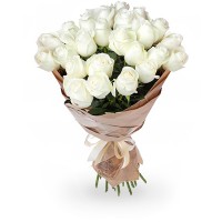 Букет из 25 белых роз - заказать доставку цветов онлайн