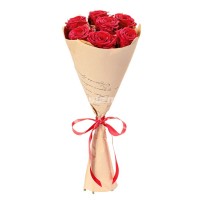 Букет из 7 алых роз - заказать доставку цветов онлайн